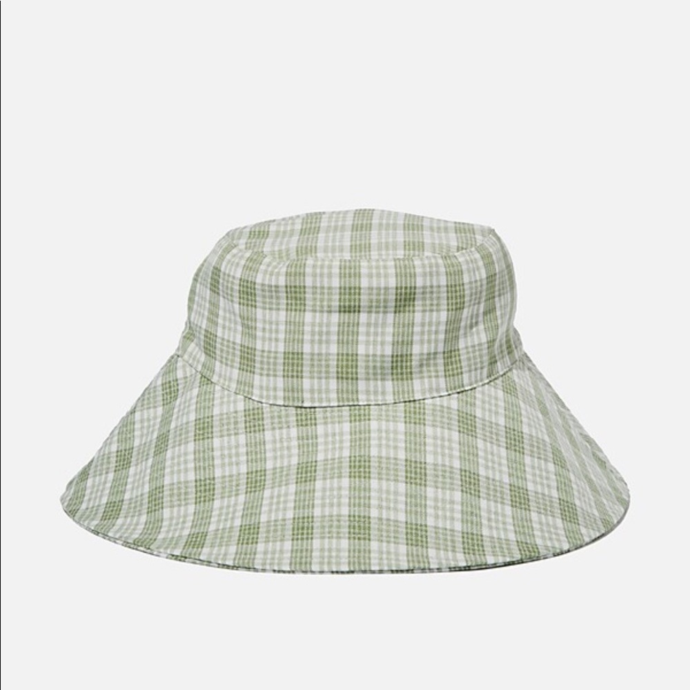2/$30 New Cotton On Hazel wide brim sun hat with strings striped green